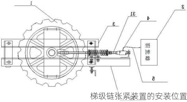 梯级链张紧装置的安装位置