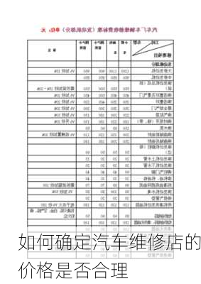 如何确定汽车维修店的价格是否合理