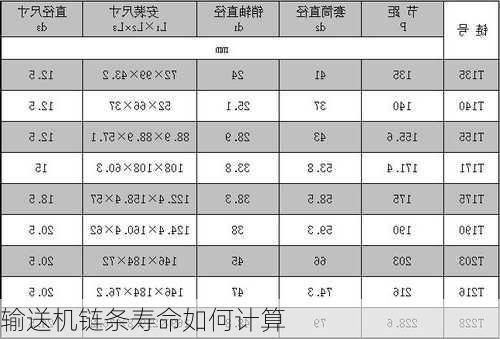 输送机链条寿命如何计算