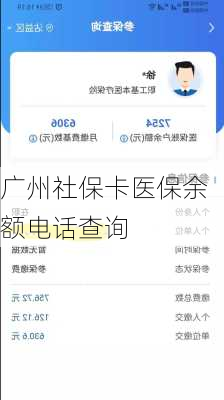 广州社保卡医保余额电话查询