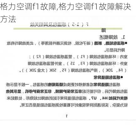 格力空调f1故障,格力空调f1故障解决方法