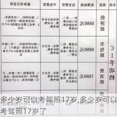 多少岁可以考驾照17岁,多少岁可以考驾照17岁了