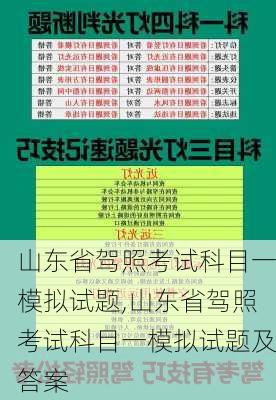 山东省驾照考试科目一模拟试题,山东省驾照考试科目一模拟试题及答案