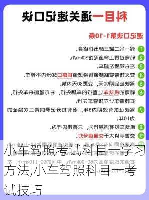 小车驾照考试科目一学习方法,小车驾照科目一考试技巧