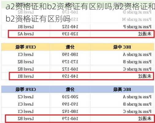 a2资格证和b2资格证有区别吗,a2资格证和b2资格证有区别吗