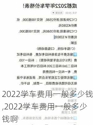 2022学车费用一般多少钱,2022学车费用一般多少钱啊