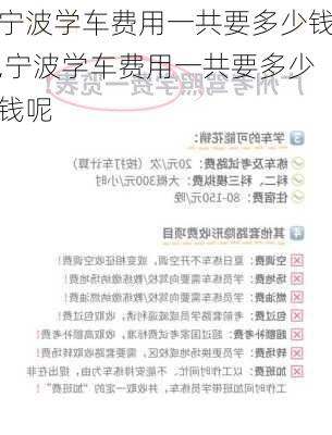 宁波学车费用一共要多少钱,宁波学车费用一共要多少钱呢