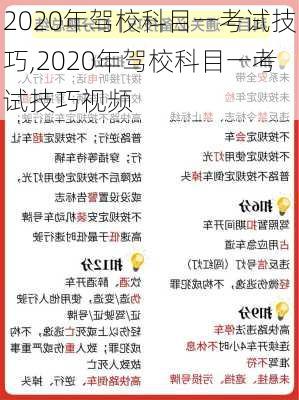 2020年驾校科目一考试技巧,2020年驾校科目一考试技巧视频