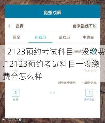 12123预约考试科目一没缴费,12123预约考试科目一没缴费会怎么样