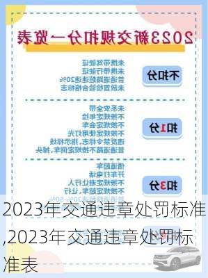 2023年交通违章处罚标准,2023年交通违章处罚标准表