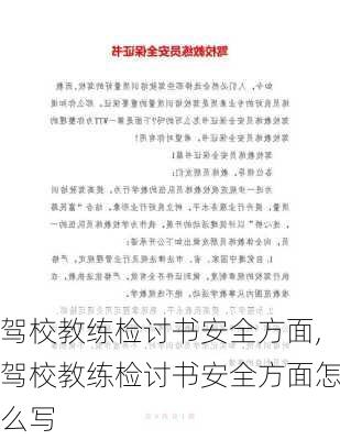 驾校教练检讨书安全方面,驾校教练检讨书安全方面怎么写