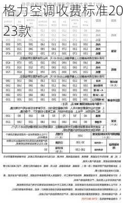 格力空调收费标准2023款